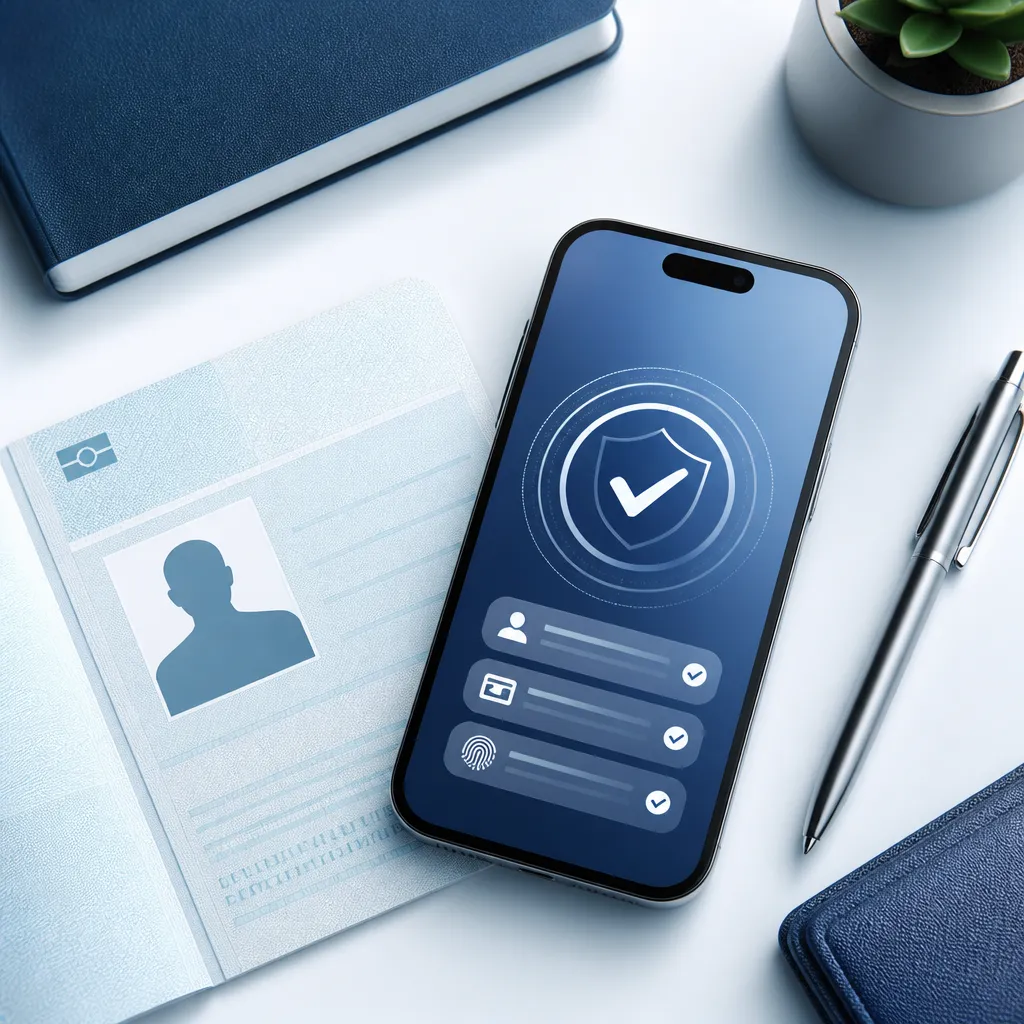 Symbolbild: PayPal Identität bestätigen mit Smartphone und digitalem Sicherheits-Icon