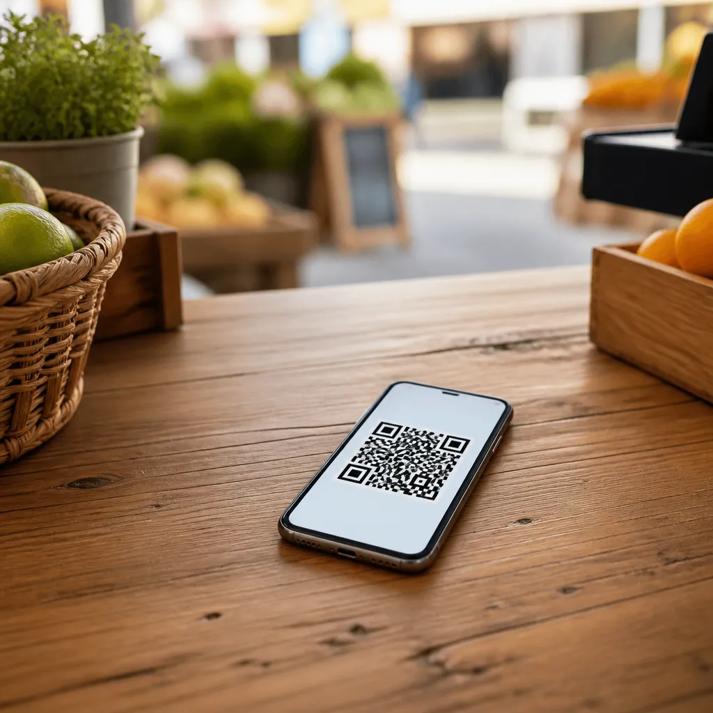 Smartphone mit QR-Code zum PayPal QR Code erstellen für kontaktlose Zahlungen