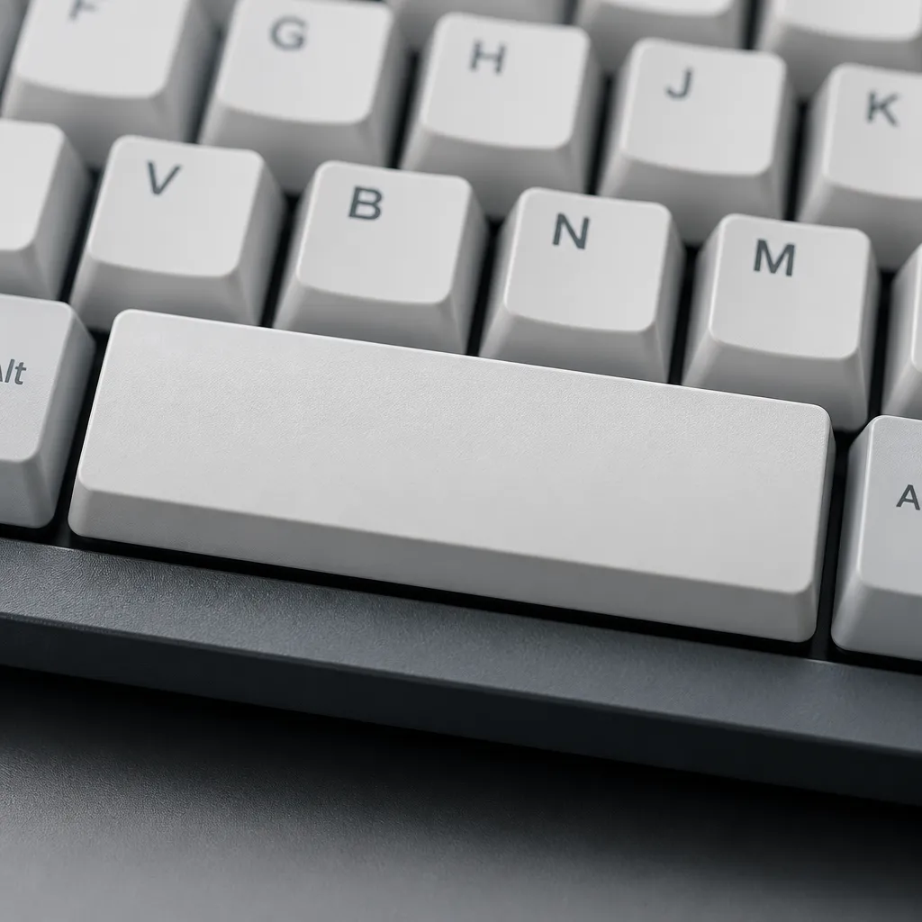 Nahaufnahme einer Computertastatur mit Fokus auf die Leertaste